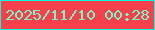 文字の大きさ：2、枠の色：03fbdb、背景の色：f6404b、文字の色：74f7c6 無料ブログパーツのブログ時計