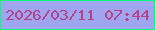 文字の大きさ：2、枠の色：03ff73、背景の色：9fa6ef、文字の色：b6438a 無料ブログパーツのブログ時計