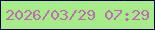 文字の大きさ：2、枠の色：04004e、背景の色：a6ec89、文字の色：bf6bb3 無料ブログパーツのブログ時計