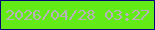 文字の大きさ：3、枠の色：040576、背景の色：63eb18、文字の色：b8b1b9 無料ブログパーツのブログ時計