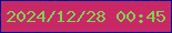 文字の大きさ：2、枠の色：04068b、背景の色：c92867、文字の色：7fd350 無料ブログパーツのブログ時計