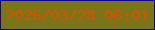 文字の大きさ：1、枠の色：04069f、背景の色：7b7519、文字の色：d85001 無料ブログパーツのブログ時計