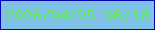 文字の大きさ：5、枠の色：0407af、背景の色：80c1e8、文字の色：62f057 無料ブログパーツのブログ時計