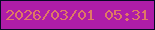 文字の大きさ：1、枠の色：040924、背景の色：ae1da8、文字の色：df7965 無料ブログパーツのブログ時計