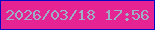 文字の大きさ：3、枠の色：0409c3、背景の色：e62392、文字の色：9cafc5 無料ブログパーツのブログ時計
