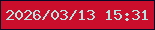 文字の大きさ：4、枠の色：040a25、背景の色：cc0e2d、文字の色：b6e6e1 無料ブログパーツのブログ時計