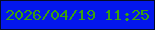 文字の大きさ：3、枠の色：040b27、背景の色：0317ed、文字の色：39a10d 無料ブログパーツのブログ時計