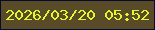 文字の大きさ：4、枠の色：040b2c、背景の色：594b28、文字の色：e3f731 無料ブログパーツのブログ時計