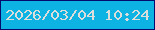 文字の大きさ：2、枠の色：040b6c、背景の色：0cb3e3、文字の色：dcdedc 無料ブログパーツのブログ時計
