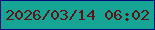 文字の大きさ：2、枠の色：040b7b、背景の色：16a494、文字の色：5e1417 無料ブログパーツのブログ時計