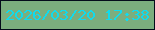 文字の大きさ：2、枠の色：040c1b、背景の色：7bae7e、文字の色：0fdbee 無料ブログパーツのブログ時計