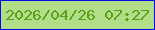 文字の大きさ：4、枠の色：040cea、背景の色：b2de89、文字の色：5ca019 無料ブログパーツのブログ時計
