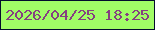文字の大きさ：3、枠の色：040d2d、背景の色：a1fd66、文字の色：854080 無料ブログパーツのブログ時計