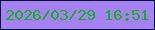 文字の大きさ：3、枠の色：040f35、背景の色：a681fe、文字の色：13b11a 無料ブログパーツのブログ時計