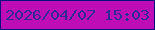 文字の大きさ：5、枠の色：041280、背景の色：be0cb6、文字の色：302996 無料ブログパーツのブログ時計