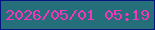 文字の大きさ：2、枠の色：04147f、背景の色：256f7b、文字の色：f437ba 無料ブログパーツのブログ時計