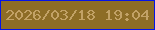 文字の大きさ：3、枠の色：0414e8、背景の色：8d6d26、文字の色：c2a266 無料ブログパーツのブログ時計
