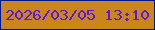 文字の大きさ：2、枠の色：041680、背景の色：cb851d、文字の色：5a17df 無料ブログパーツのブログ時計