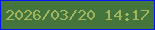 文字の大きさ：4、枠の色：0417f3、背景の色：44753d、文字の色：a4b55e 無料ブログパーツのブログ時計