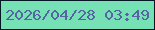 文字の大きさ：3、枠の色：041824、背景の色：75e1b4、文字の色：5664a2 無料ブログパーツのブログ時計