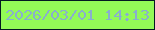 文字の大きさ：2、枠の色：041922、背景の色：93fa57、文字の色：89aece 無料ブログパーツのブログ時計