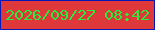 文字の大きさ：1、枠の色：0419b7、背景の色：de383a、文字の色：2bea3b 無料ブログパーツのブログ時計