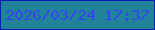 文字の大きさ：2、枠の色：0419be、背景の色：20839a、文字の色：3344f2 無料ブログパーツのブログ時計