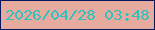 文字の大きさ：5、枠の色：041a5f、背景の色：e7aa9f、文字の色：31c0be 無料ブログパーツのブログ時計