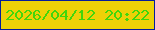 文字の大きさ：5、枠の色：041c9c、背景の色：edd107、文字の色：42d60c 無料ブログパーツのブログ時計
