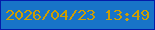 文字の大きさ：5、枠の色：041ca9、背景の色：1874c8、文字の色：ce9e02 無料ブログパーツのブログ時計