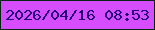文字の大きさ：5、枠の色：04250e、背景の色：d64dfd、文字の色：250073 無料ブログパーツのブログ時計