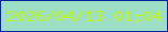 文字の大きさ：2、枠の色：04269d、背景の色：9cdec6、文字の色：b9f225 無料ブログパーツのブログ時計