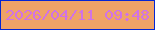 文字の大きさ：1、枠の色：0426d3、背景の色：efa367、文字の色：d072e5 無料ブログパーツのブログ時計
