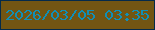 文字の大きさ：5、枠の色：042a4b、背景の色：725513、文字の色：108fb7 無料ブログパーツのブログ時計