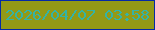 文字の大きさ：4、枠の色：042aa6、背景の色：939916、文字の色：34b3a6 無料ブログパーツのブログ時計
