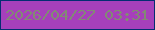 文字の大きさ：2、枠の色：042d72、背景の色：a640bb、文字の色：828a74 無料ブログパーツのブログ時計
