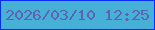 文字の大きさ：1、枠の色：042dfc、背景の色：46b0d7、文字の色：5f62b1 無料ブログパーツのブログ時計
