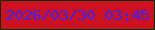 文字の大きさ：2、枠の色：04300c、背景の色：ce1121、文字の色：3c21f5 無料ブログパーツのブログ時計