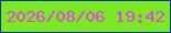 文字の大きさ：5、枠の色：0432b0、背景の色：79ea1f、文字の色：e83eee 無料ブログパーツのブログ時計
