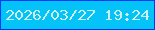 文字の大きさ：2、枠の色：0438fc、背景の色：03c3f9、文字の色：ceefef 無料ブログパーツのブログ時計