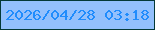 文字の大きさ：4、枠の色：043936、背景の色：93c0fc、文字の色：208cfc 無料ブログパーツのブログ時計