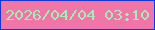 文字の大きさ：3、枠の色：0439f6、背景の色：f275a8、文字の色：a4edb7 無料ブログパーツのブログ時計