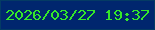 文字の大きさ：4、枠の色：043b64、背景の色：00266e、文字の色：35e72a 無料ブログパーツのブログ時計