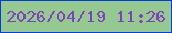 文字の大きさ：1、枠の色：043dde、背景の色：96c891、文字の色：7d42bc 無料ブログパーツのブログ時計