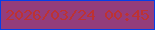 文字の大きさ：2、枠の色：043fe8、背景の色：943d7b、文字の色：bd3233 無料ブログパーツのブログ時計