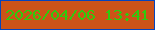 文字の大きさ：5、枠の色：0444bd、背景の色：cc5318、文字の色：2fca0d 無料ブログパーツのブログ時計