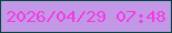 文字の大きさ：5、枠の色：044640、背景の色：c399e7、文字の色：f23be0 無料ブログパーツのブログ時計