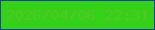 文字の大きさ：3、枠の色：04469b、背景の色：35d119、文字の色：54c625 無料ブログパーツのブログ時計