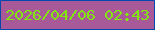 文字の大きさ：1、枠の色：0448ae、背景の色：a85a98、文字の色：81e80b 無料ブログパーツのブログ時計