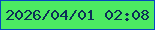 文字の大きさ：3、枠の色：0449c0、背景の色：4ceb62、文字の色：0c3057 無料ブログパーツのブログ時計